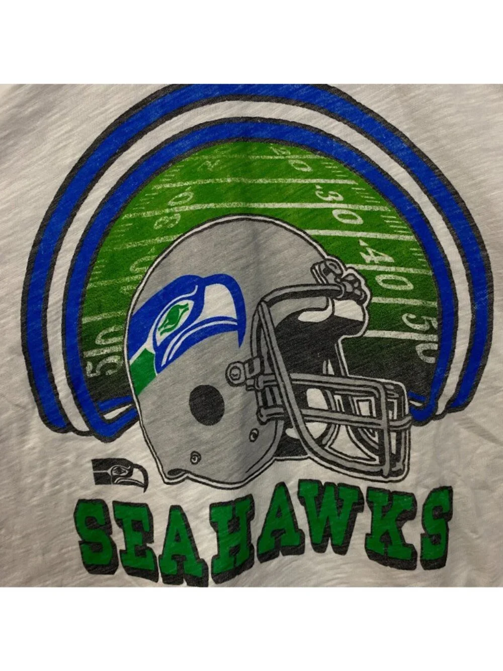 Junk Food Clothing Seattle Seahawks Game Time Women's Mock Neck Crop Tee Med